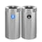 Alpine Industries Trash Can, Satin Alum/Satin Alum, Stainless Steel/Plastic ALP475-27-R-T - alternate 1